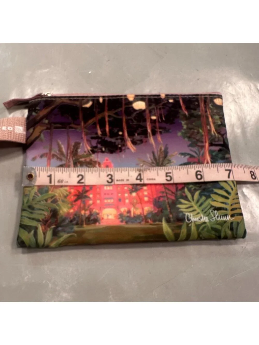 Christie Shinn United Airlines Royal Hawaiian Sunset Travel Pouch Tropical Zip